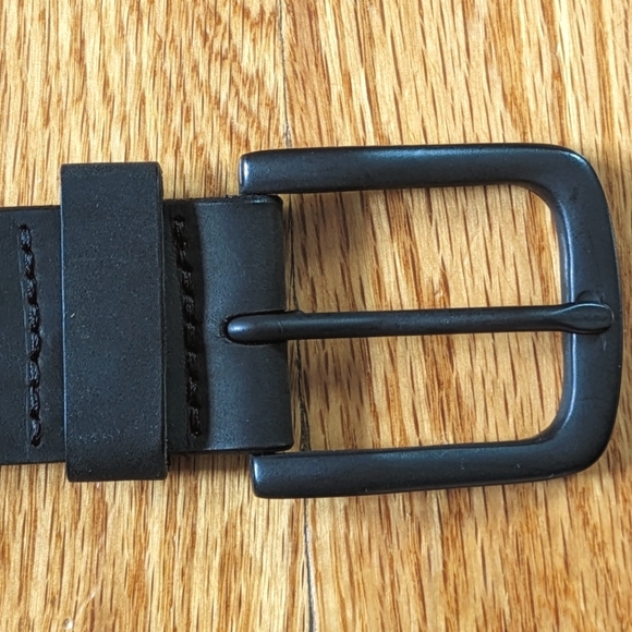 Full-Grain Leather Belt in Matte Black - Picture 3 of 6